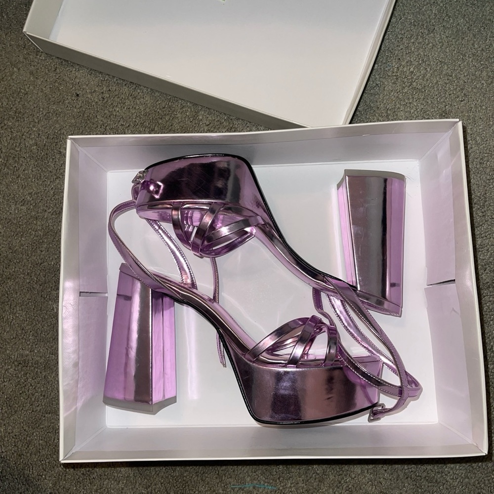 Metallic Chunky Heels